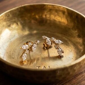 Tai Gold Leaf Cluster Stud Earrings